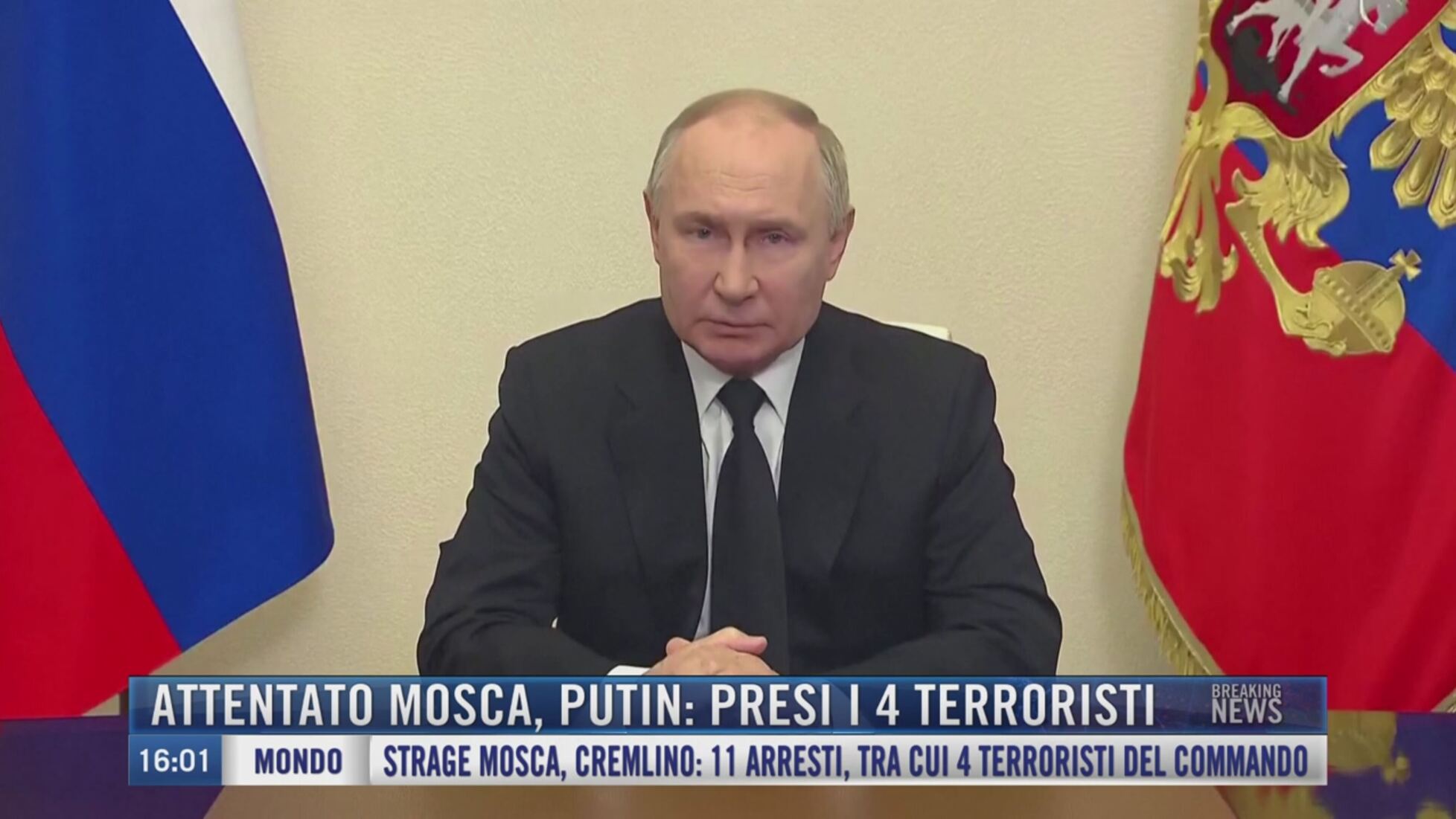 VLADIMIR PUTIN PARLA ALLA NAZIONE DOPO L’ORRENDA STRAGE DEL CROCUS CITY HALL