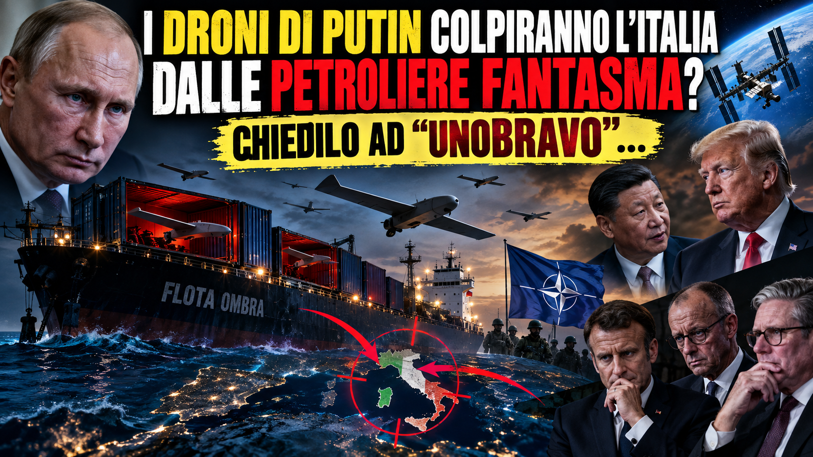 I DRONI DI PUTIN COLPIRANNO L’ITALIA DALLE PETROLIERE FANTASMA? CHIEDILO AD “UNOBRAVO”…