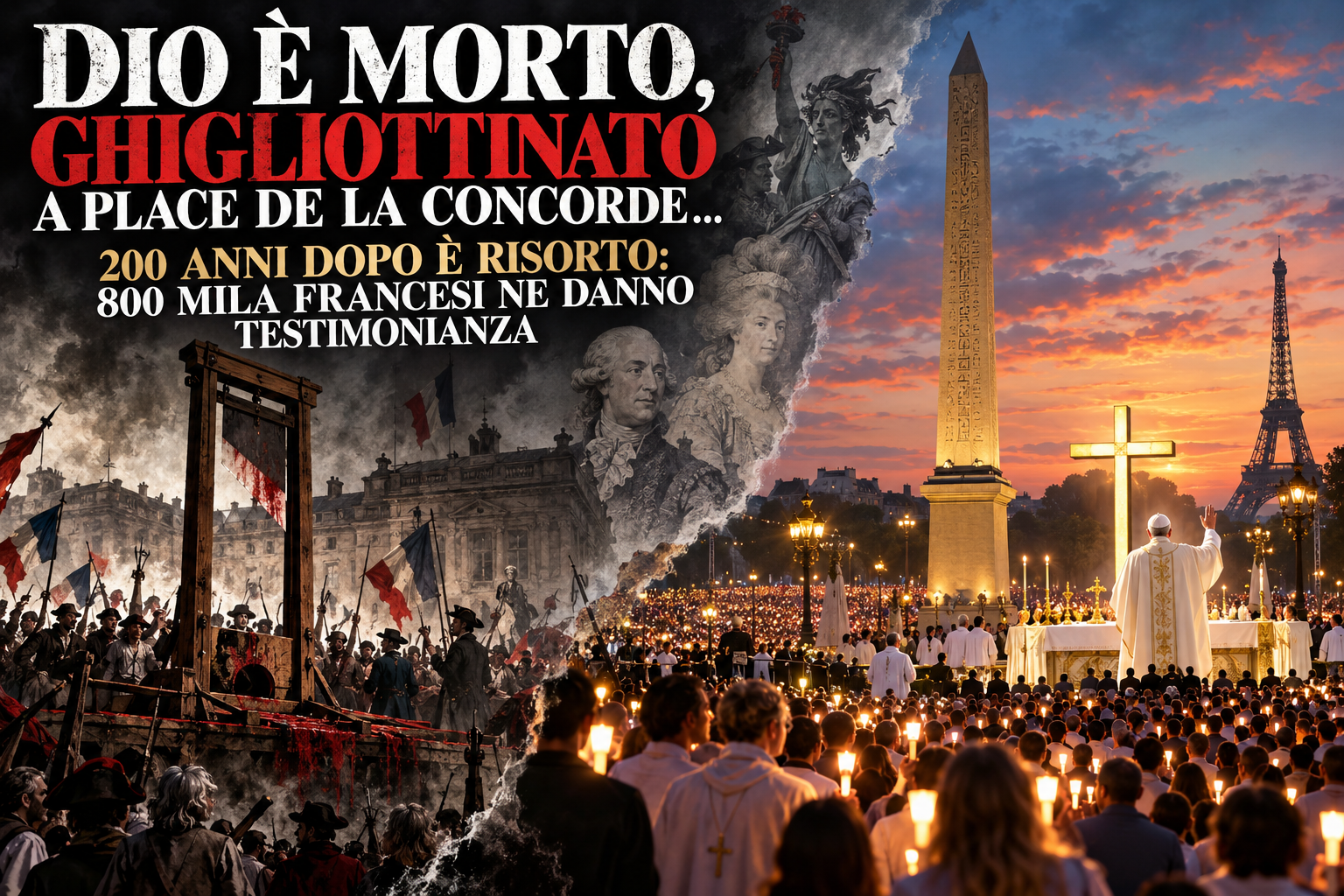 DIO È MORTO, GHIGLIOTTINATO A PLACE DE LA CONCORDE… 200 ANNI DOPO È RISORTO: 800 MILA FRANCESI NE DANNO TESTIMONIANZA