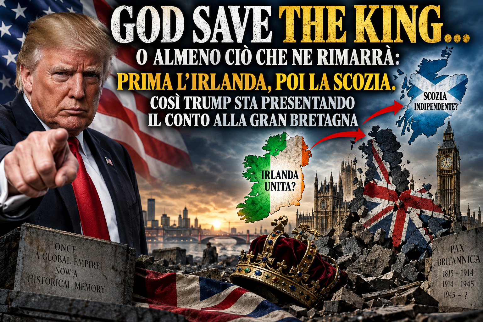 GOD SAVE THE KING… O ALMENO CIÒ CHE NE RIMARRÀ: PRIMA L’IRLANDA, POI LA SCOZIA. COSÌ TRUMP STA PRESENTANDO IL CONTO ALLA GRAN BRETAGNA