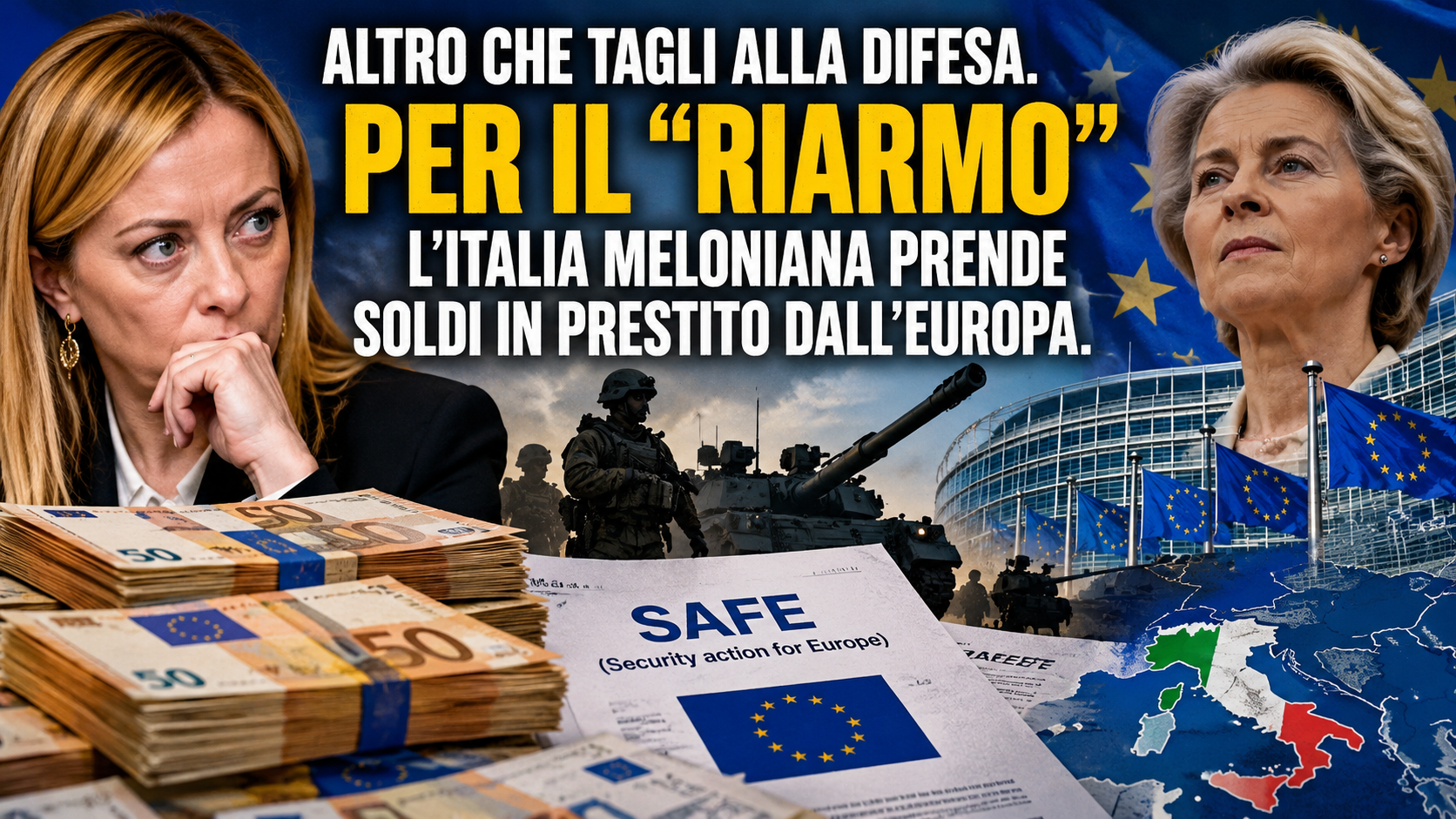 ALTRO CHE TAGLI ALLA DIFESA. PER IL “RIARMO” L’ ITALIA MELONIANA PRENDE SOLDI IN PRESTITO DALL’ EUROPA.