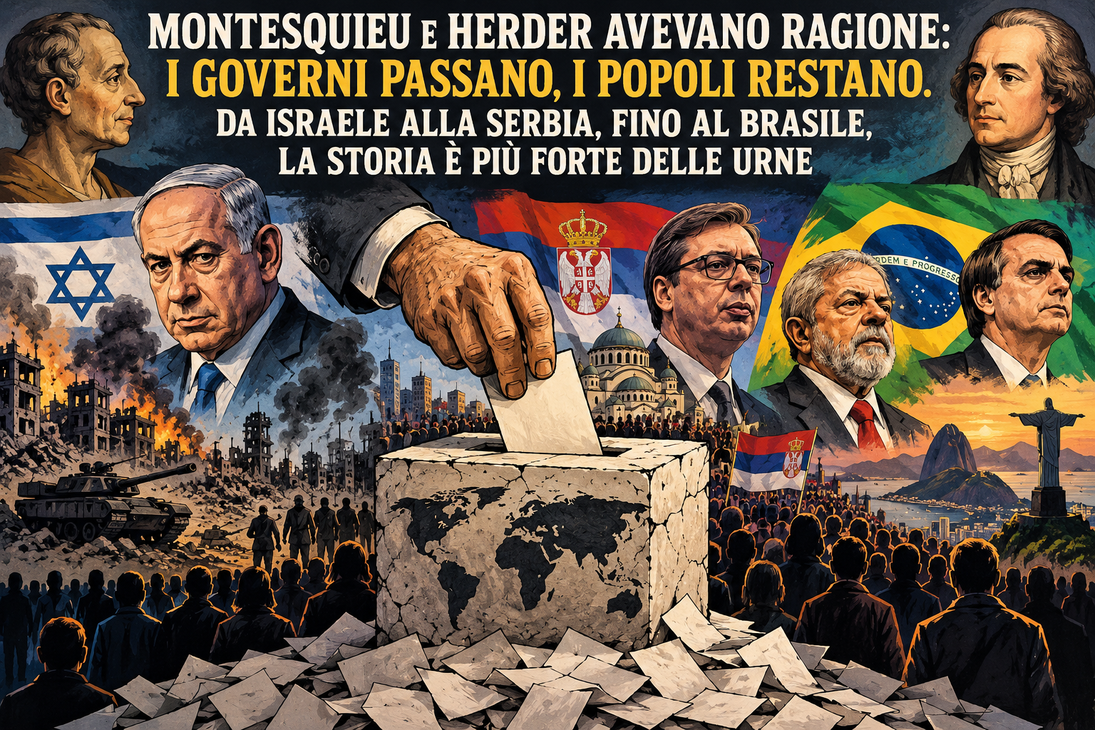 MONTESQUIEU E HERDER AVEVANO RAGIONE: I GOVERNI PASSANO, I POPOLI RESTANO. DA ISRAELE ALLA SERBIA, FINO AL BRASILE, LA STORIA È PIÙ FORTE DELLE URNE